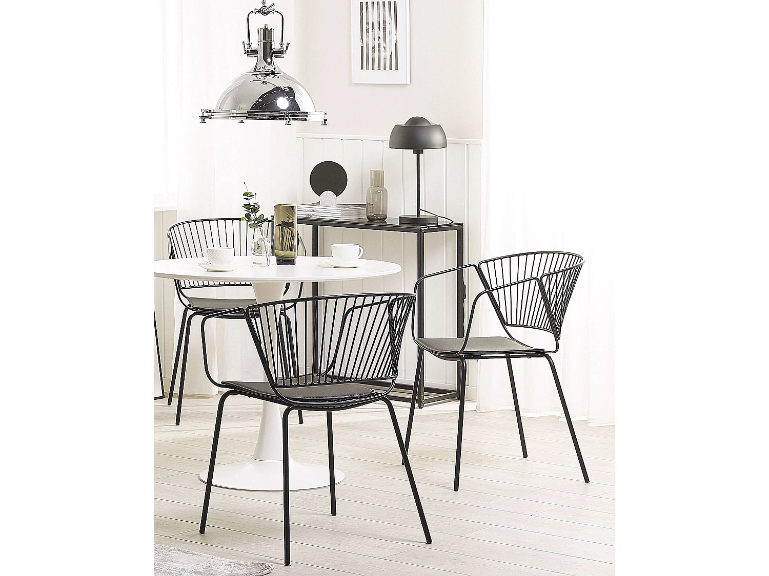 Conjunto de 2 cadeiras de jantar RIGBY Metal Preto