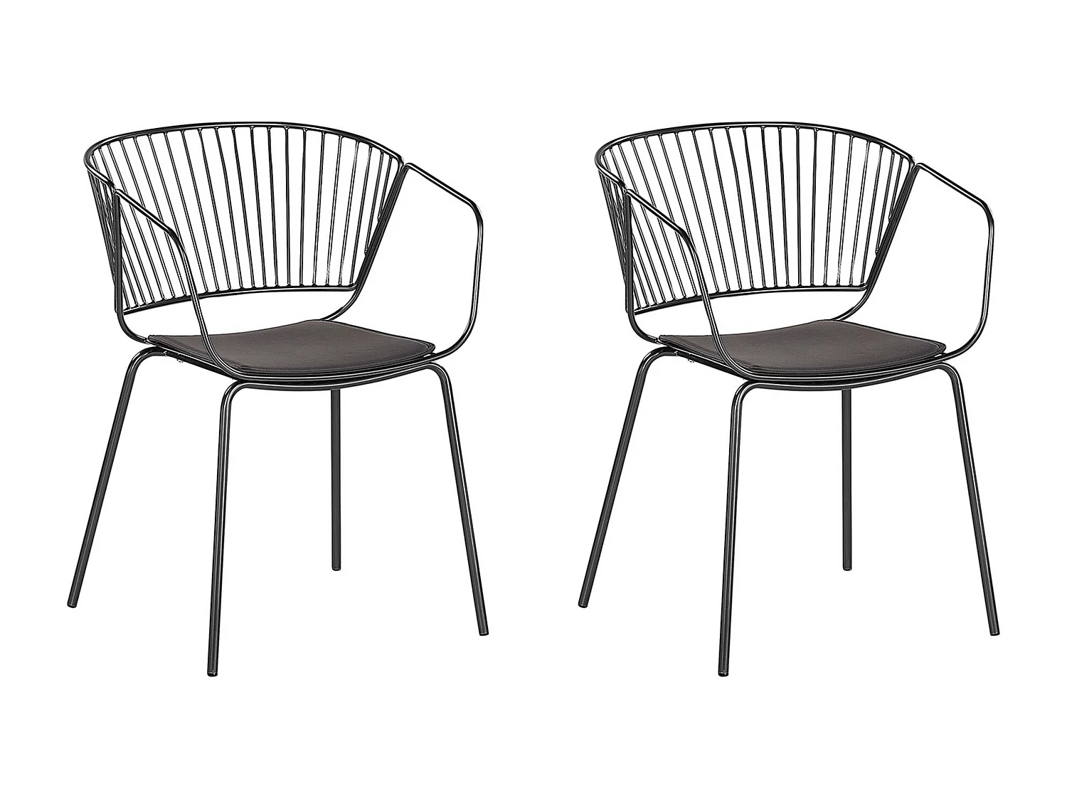 Lot de 2 chaises de salle à manger RIGBY Métal Noir