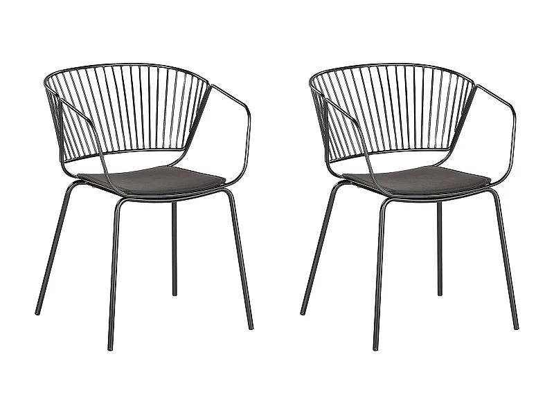 Zestaw 2 krzeseł do jadalni RIGBY Metal Czarny