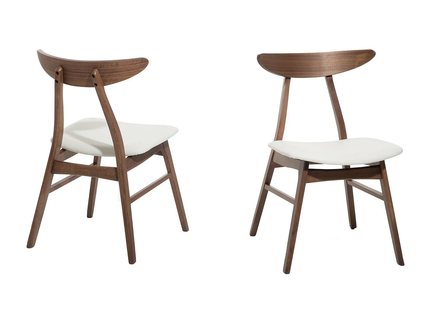 2 chaises en simili cuir blanc LYNN