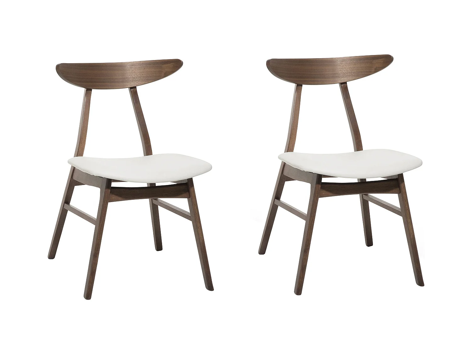 2 chaises en simili cuir blanc LYNN