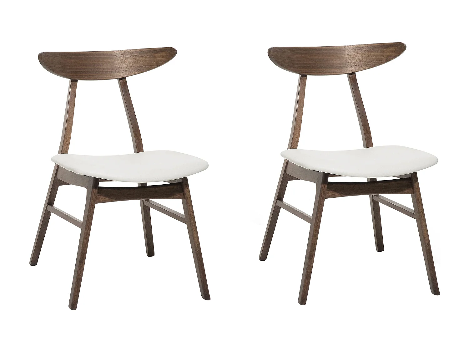 2 chaises en simili cuir blanc LYNN