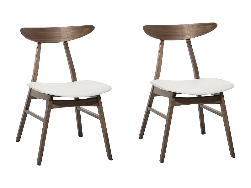 2 chaises en simili cuir blanc LYNN