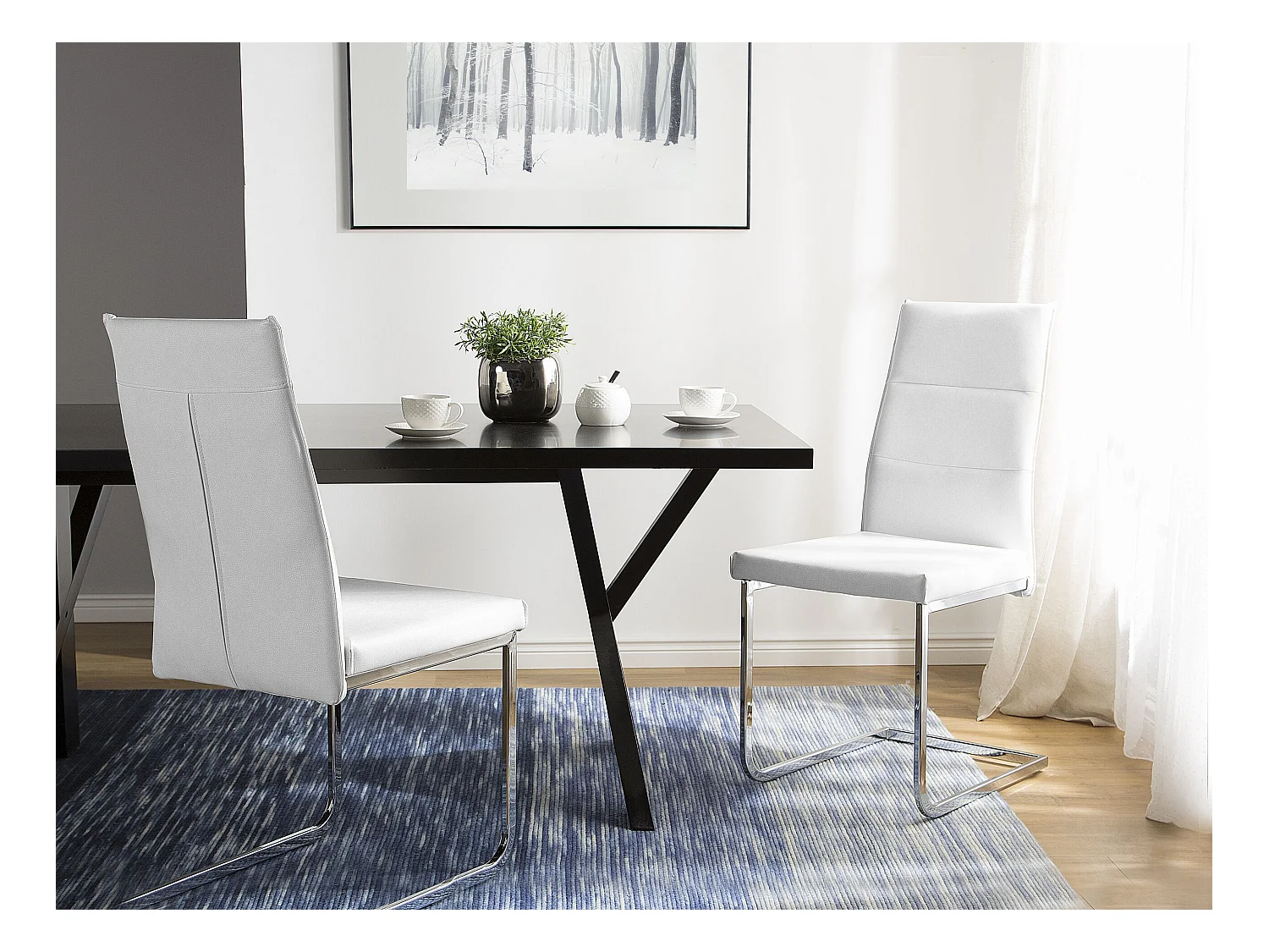 Set van 2 eetkamerstoelen ROCKFORD Kunstleer Wit