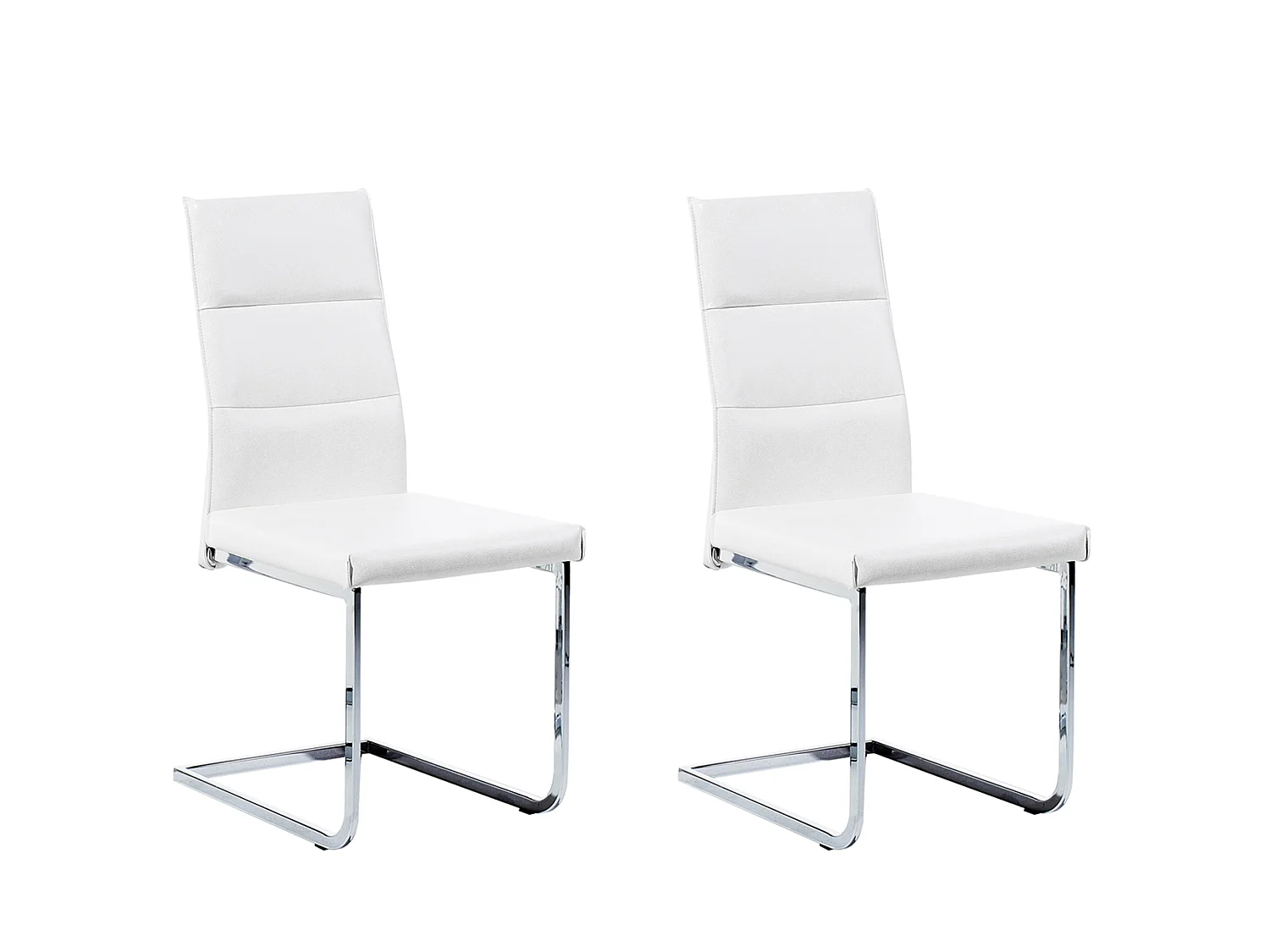 Conjunto de 2 sillas de comedor ROCKFORD Piel sintética Blanco
