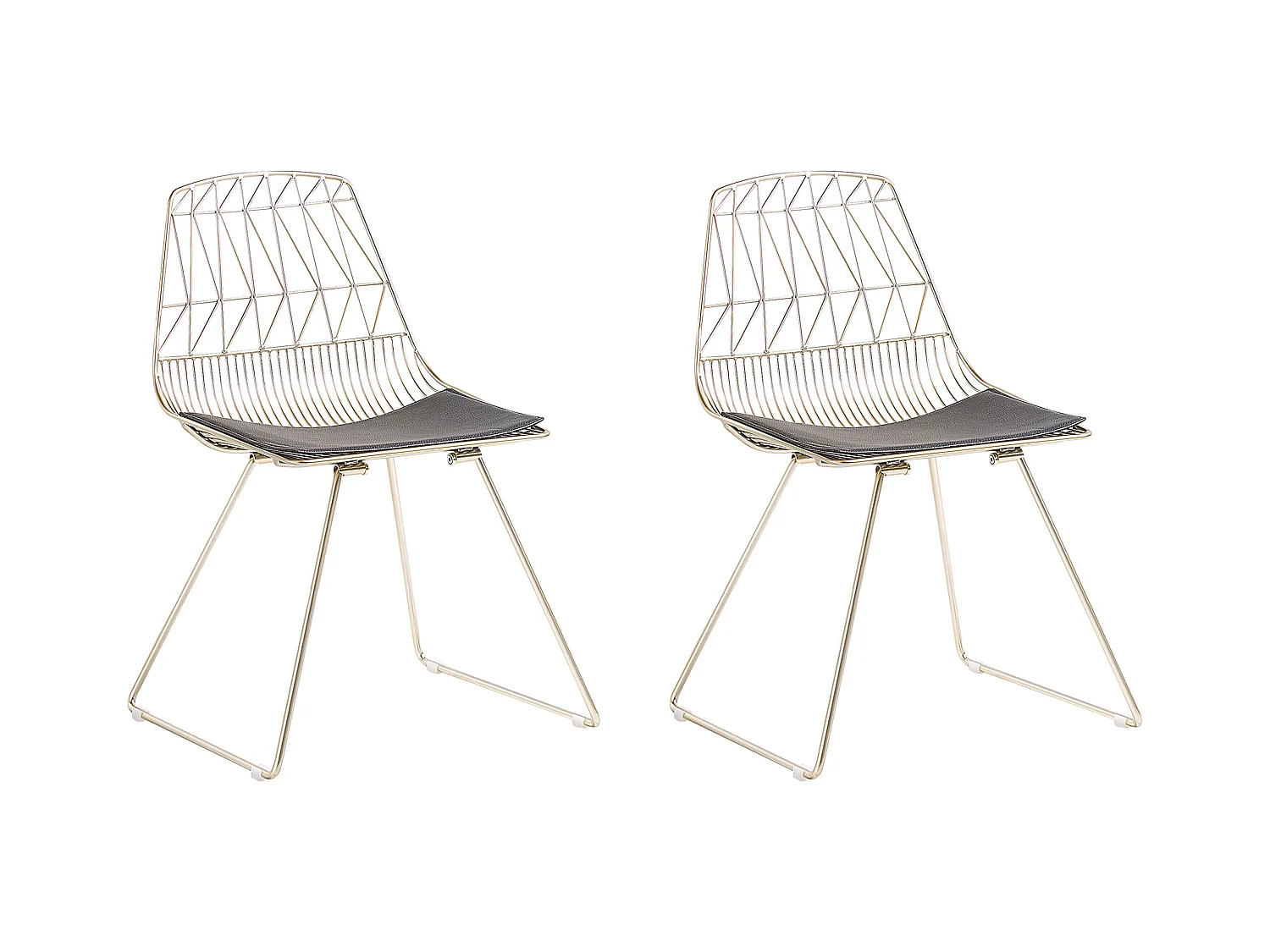 Lot de 2 chaises de salle à manger HARLAN Métal Doré