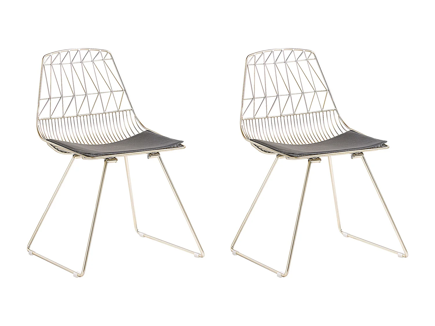 Lot de 2 chaises de salle à manger HARLAN Métal Doré