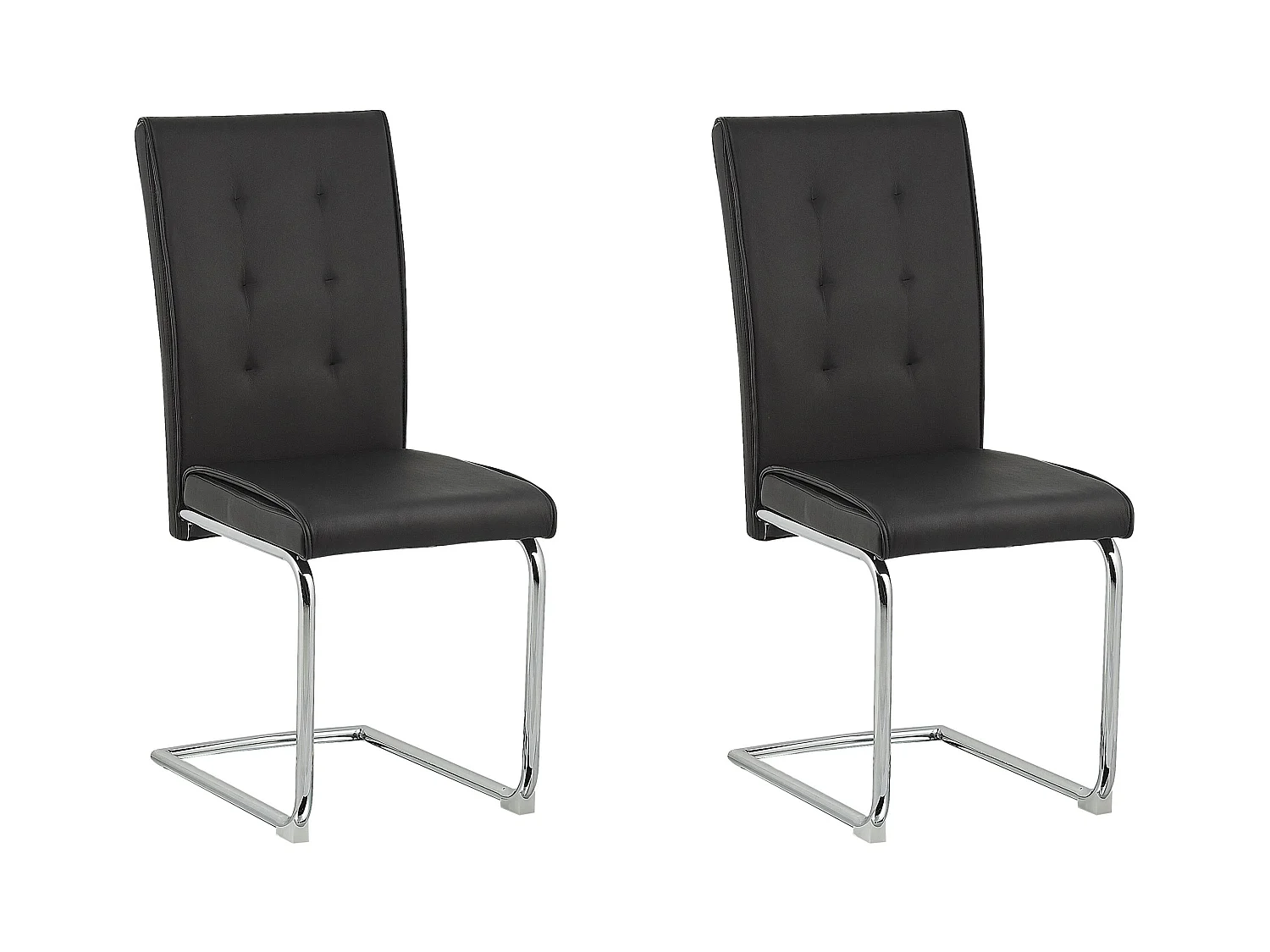 Lot de 2 chaises de salle à manger ROVARD Cuir PU Noir