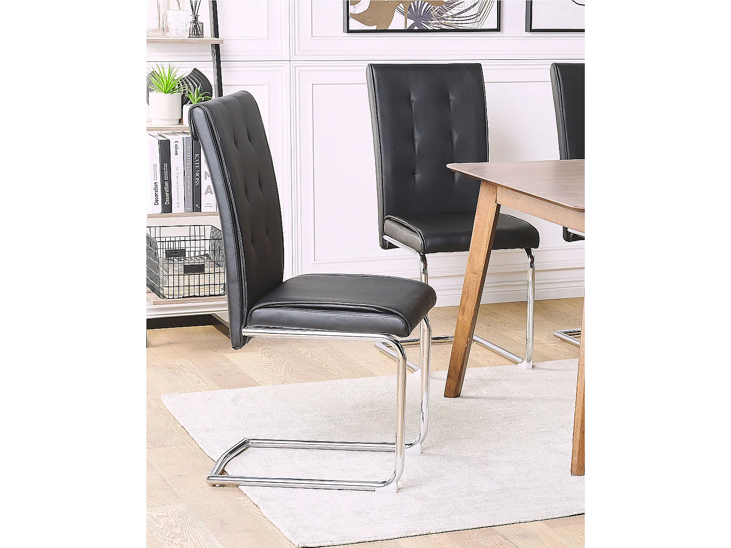 Lot de 2 chaises de salle à manger ROVARD Cuir PU Noir