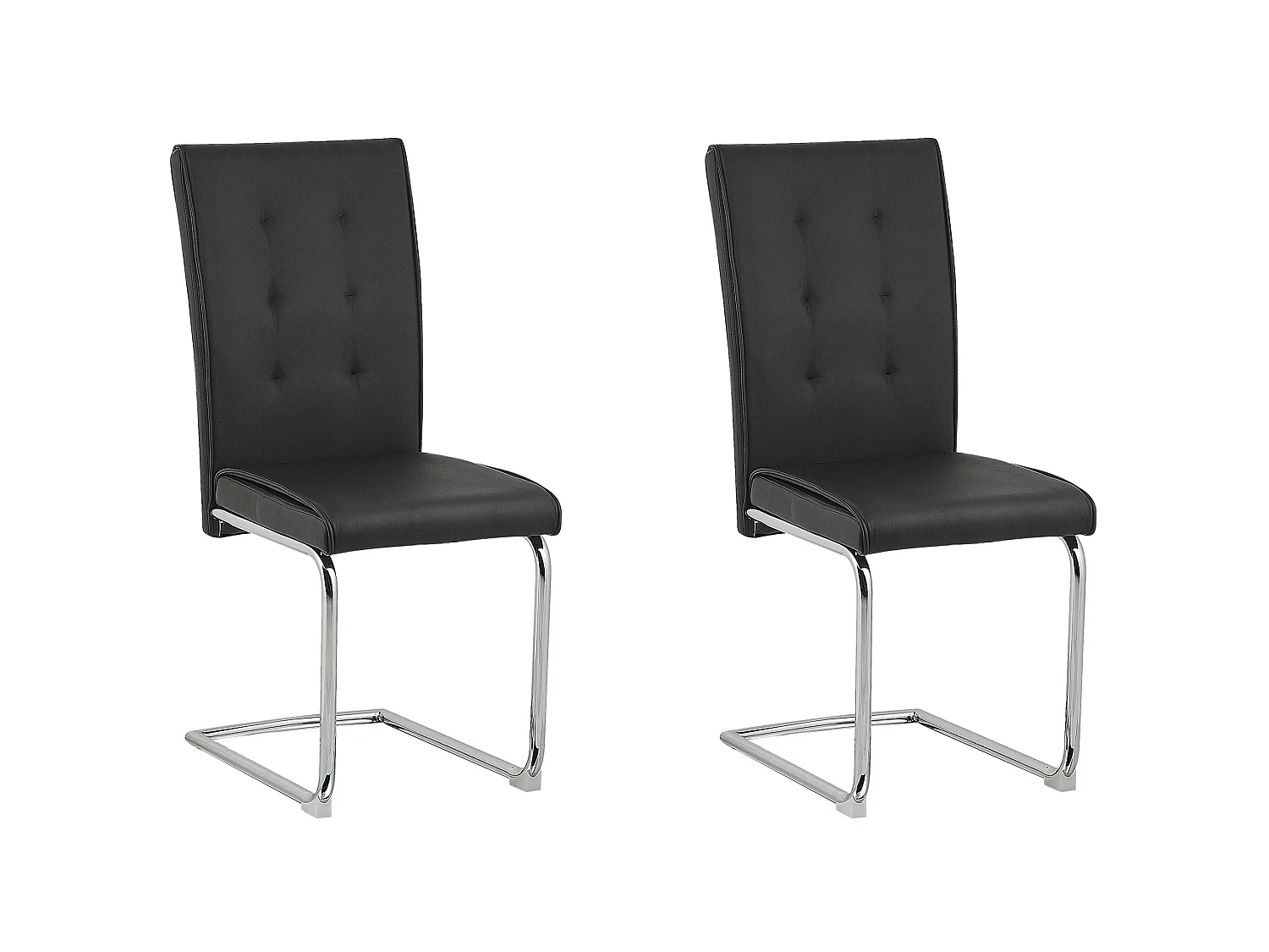 Lot de 2 chaises de salle à manger ROVARD Cuir PU Noir