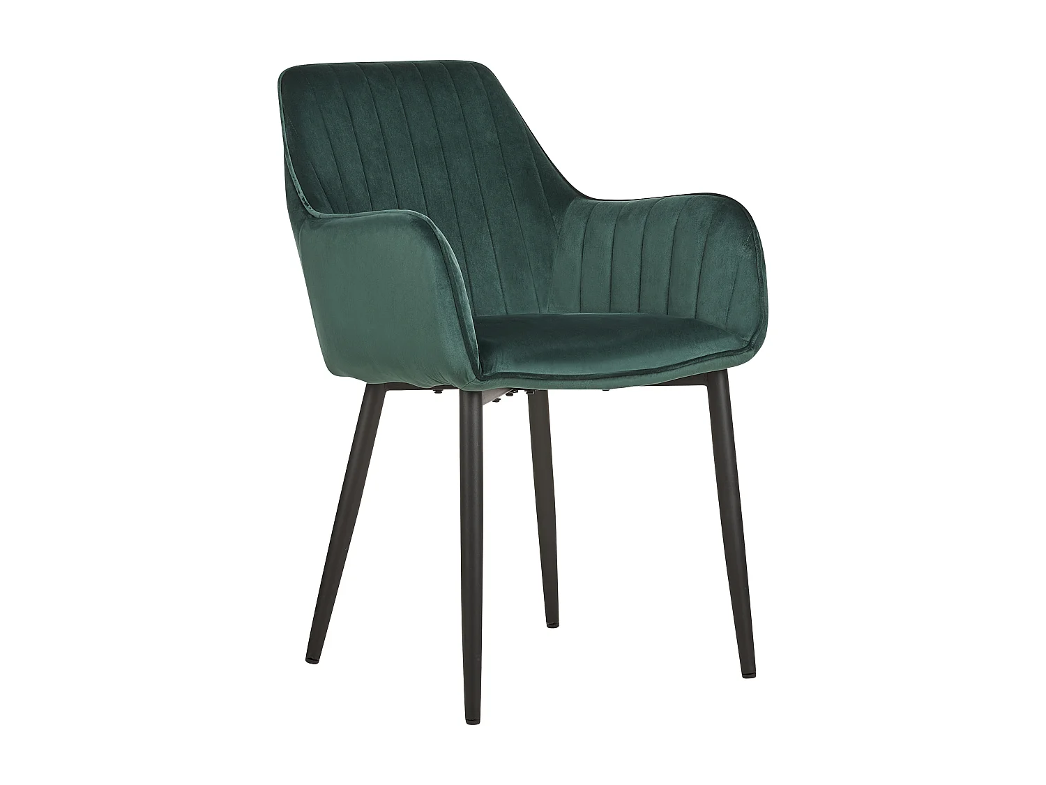 Lot de 2 chaises de salle à manger WELLSTON Velours Vert foncé