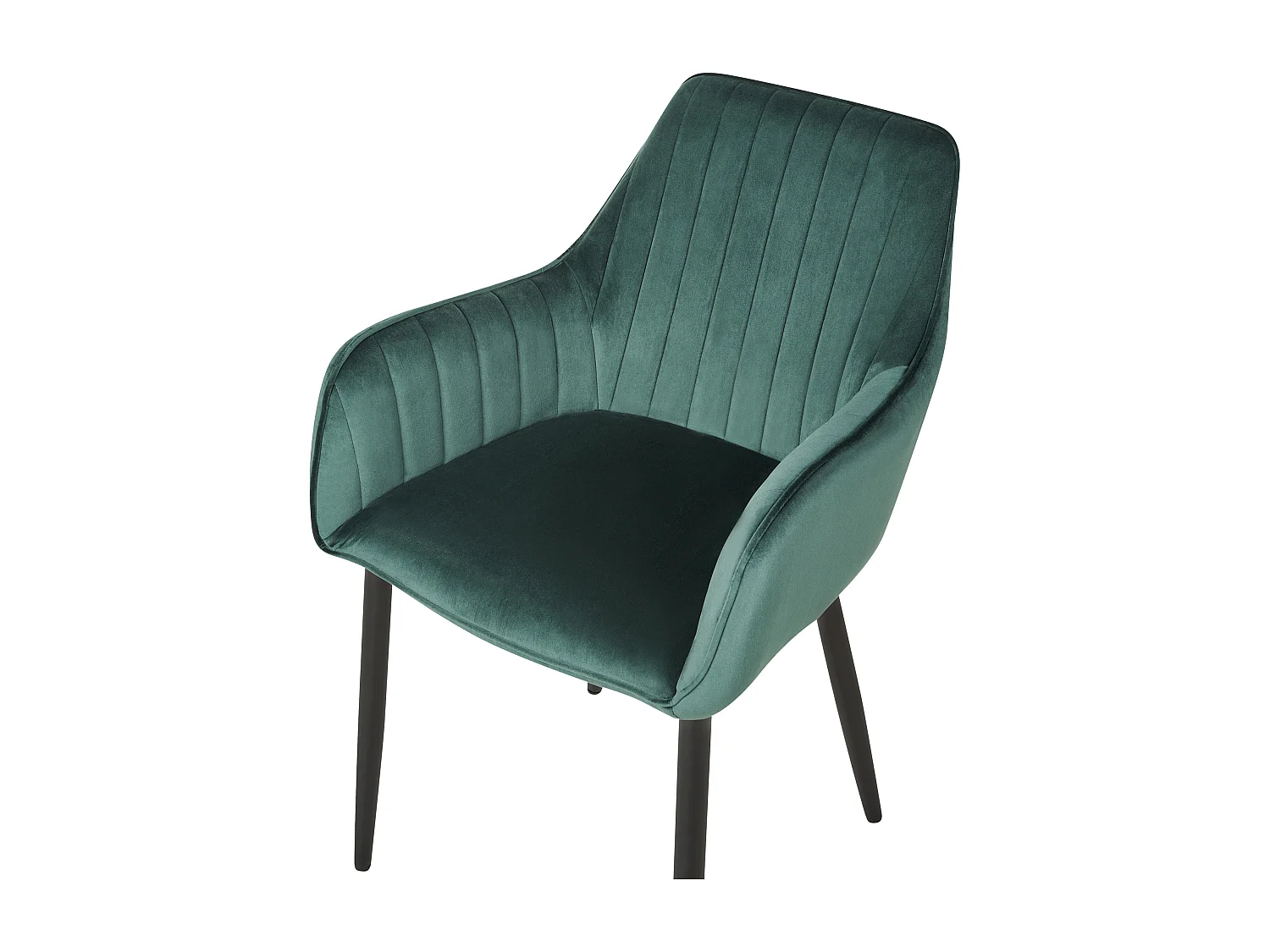 Lot de 2 chaises de salle à manger WELLSTON Velours Vert foncé