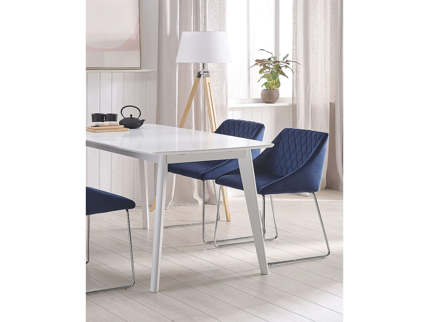 Lot de 2 chaises de salle à manger ARCATA Velours Bleu marine