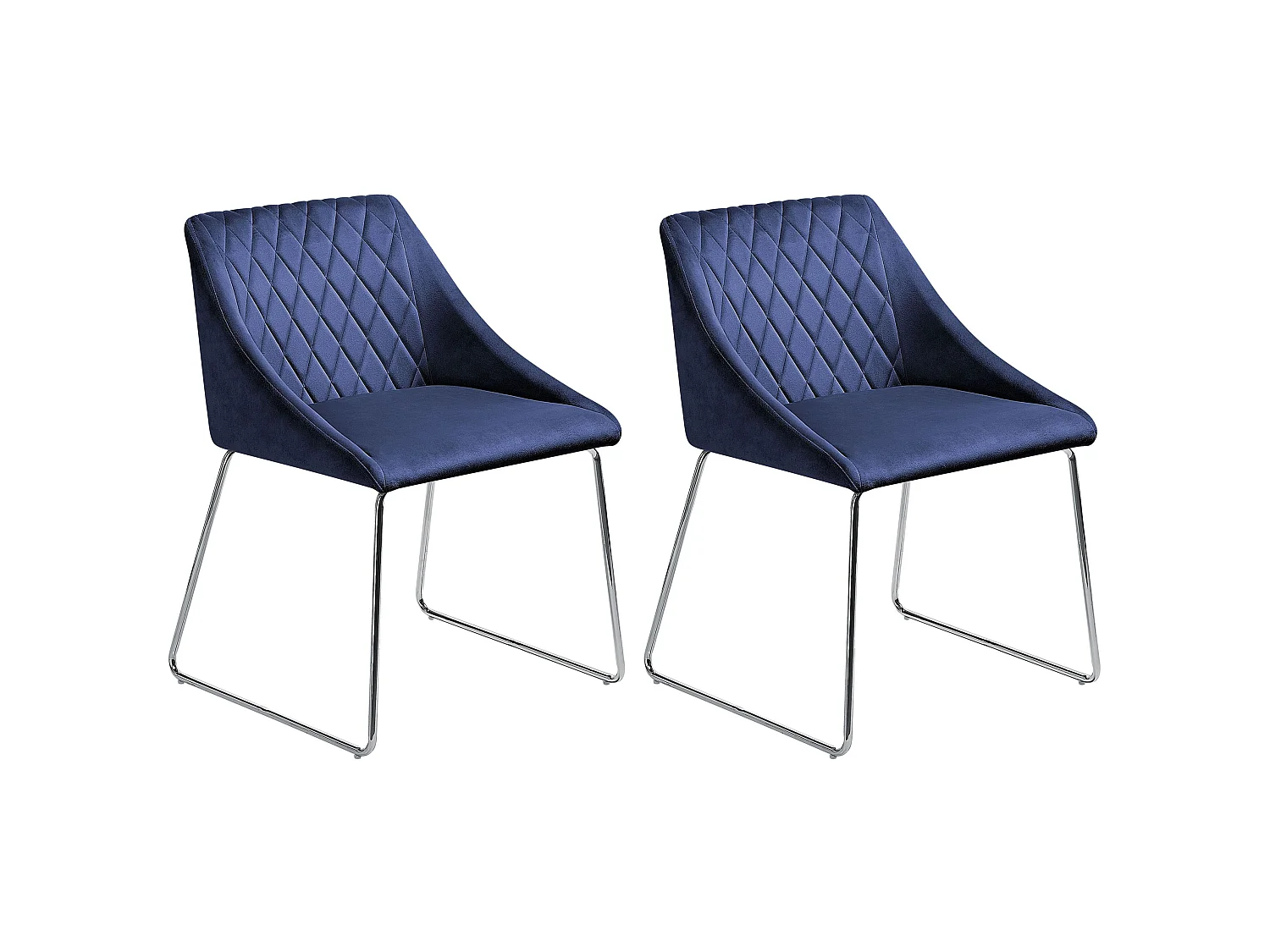 Set van 2 eetkamerstoelen ARCATA Fluweel Marineblauw