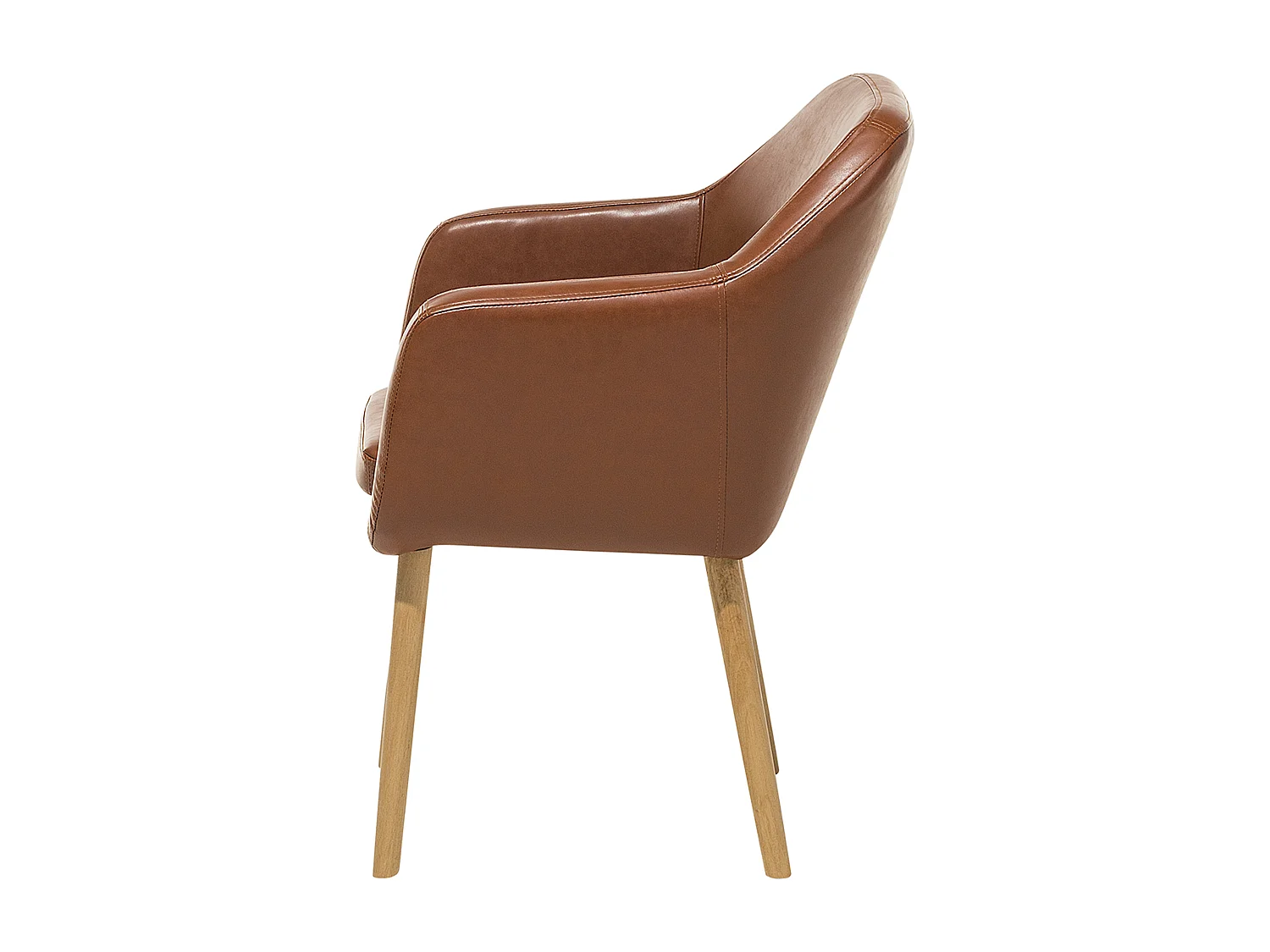 Cadeira de jantar YORKVILLE Pele sintética Castanho dourado