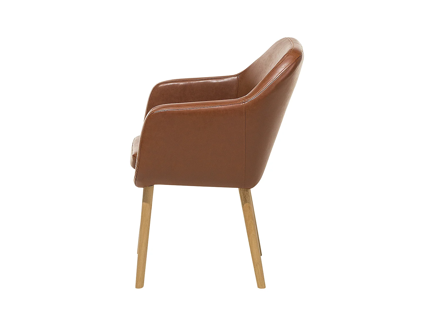 Chaise de salle à manger YORKVILLE Cuir PU Marron doré