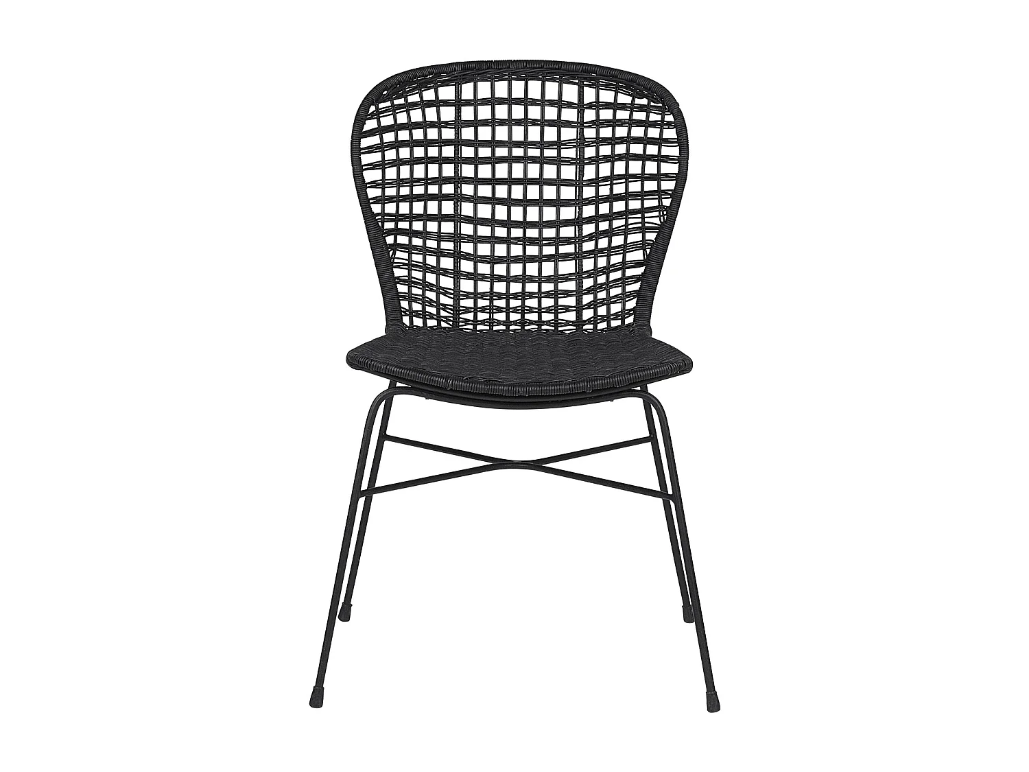 Lot de 2 chaises de salle à manger ELFROS Rotin Noir