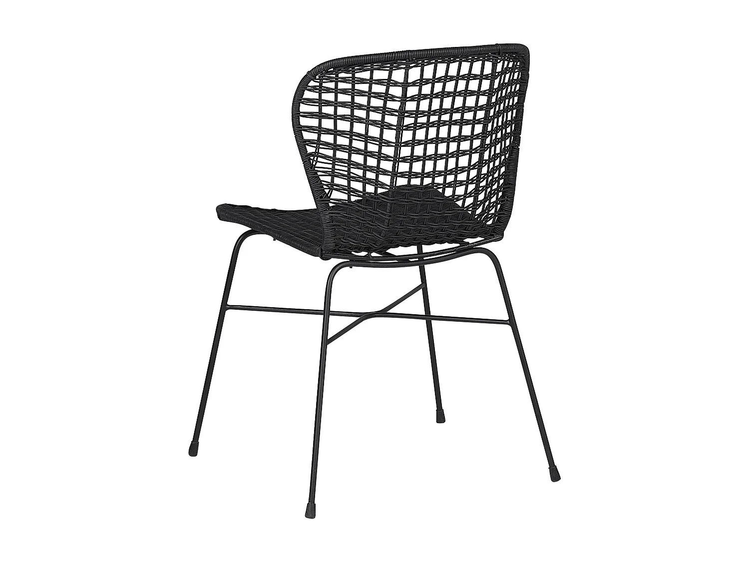 Lot de 2 chaises de salle à manger ELFROS Rotin Noir