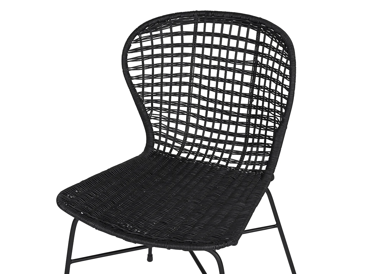 Lot de 2 chaises de salle à manger ELFROS Rotin Noir