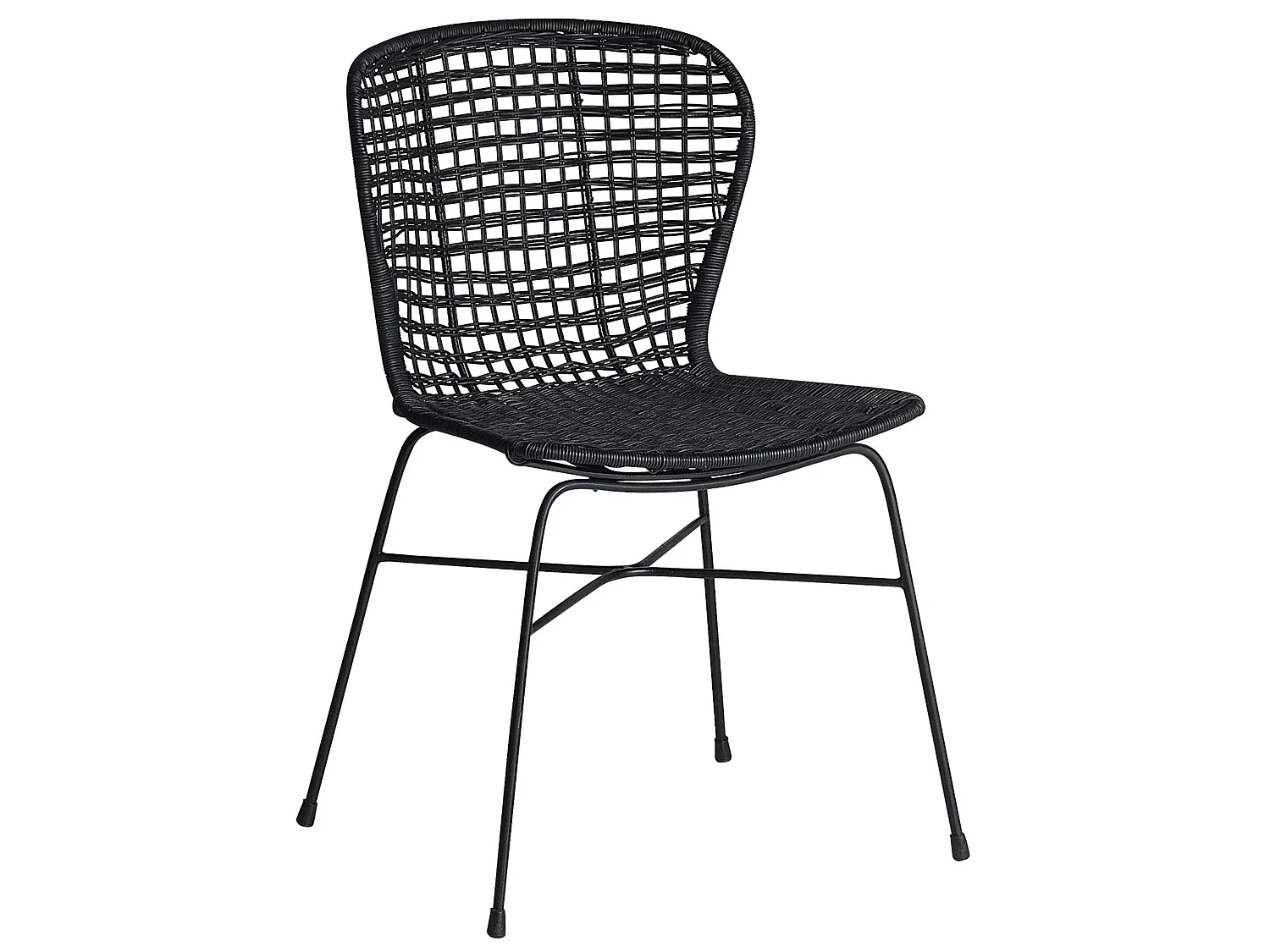 Set van 2 eetkamerstoelen ELFROS Rotan Zwart