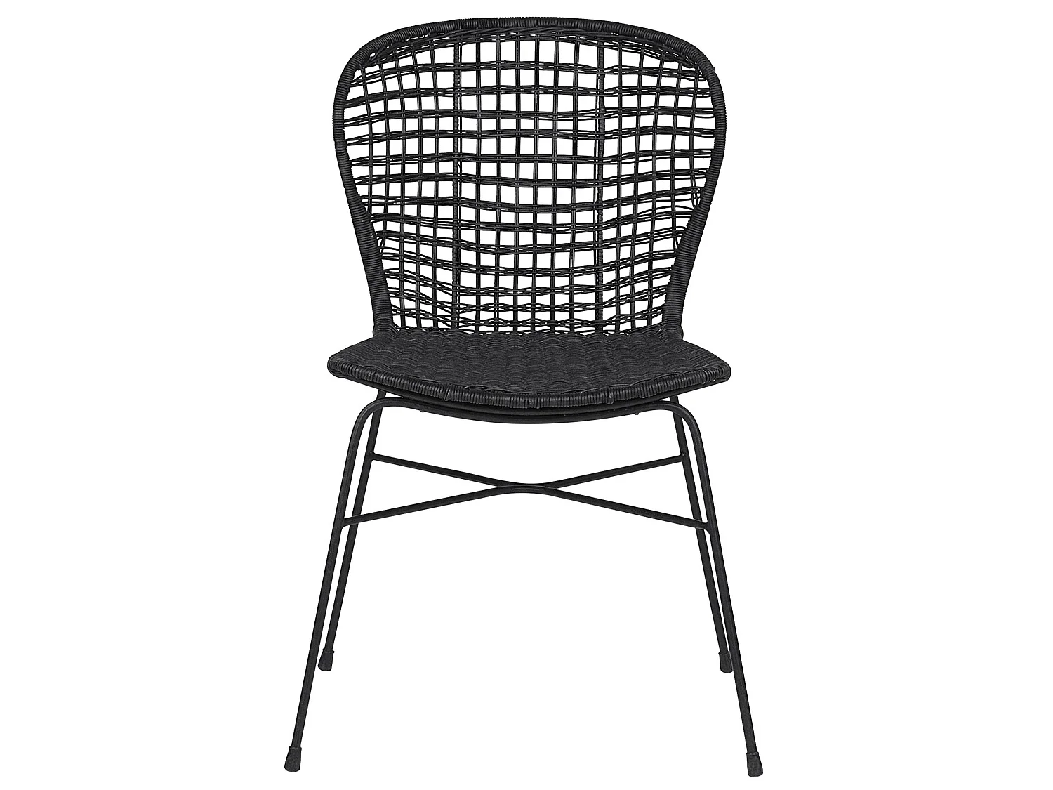 Set van 2 eetkamerstoelen ELFROS Rotan Zwart