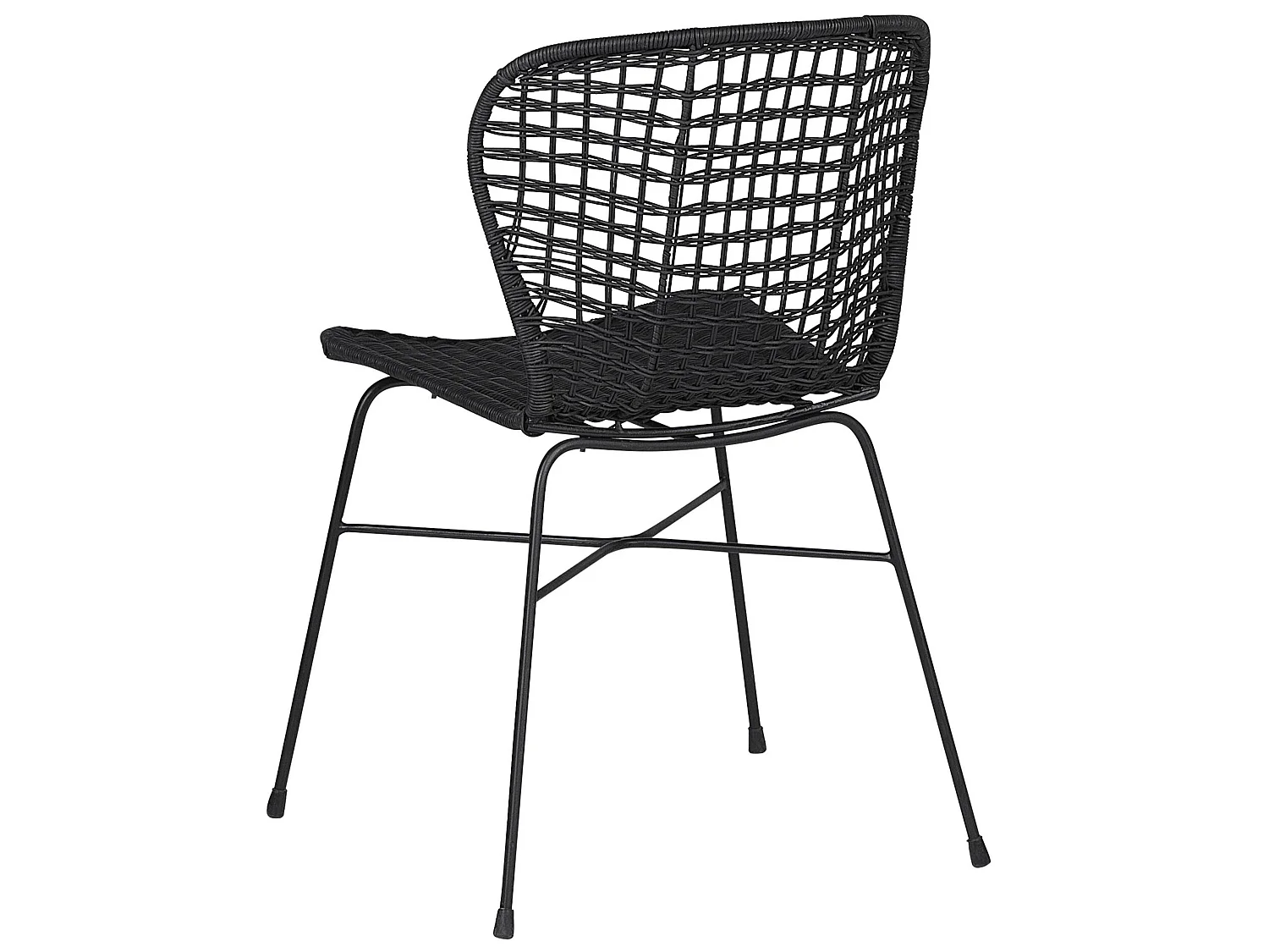 Set van 2 eetkamerstoelen ELFROS Rotan Zwart