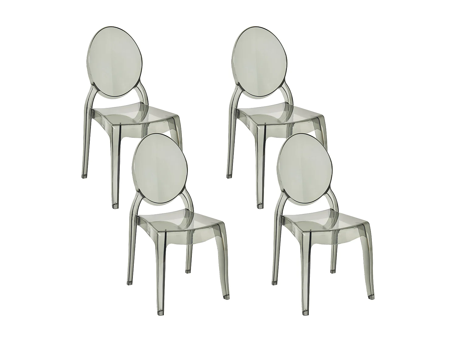 Set van 4 eetkamerstoelen MERTON Zwart