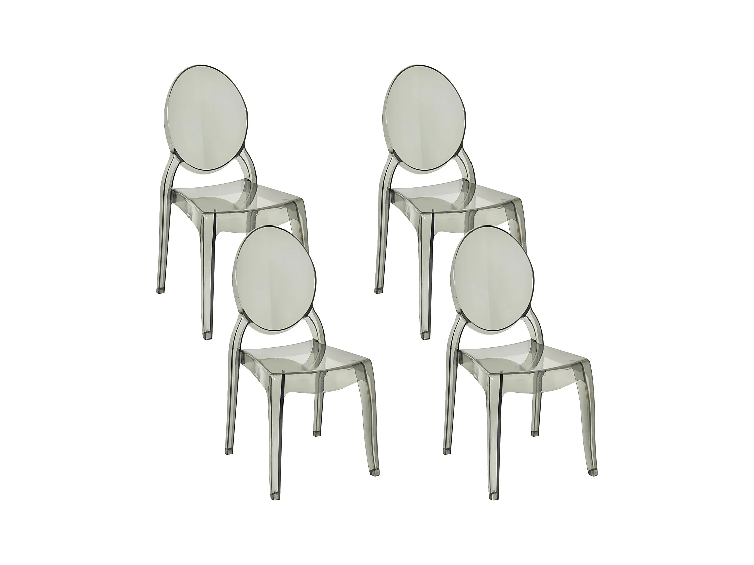 Modernes Stuhl-Set 4 Stücke transparent/schwarz Merton