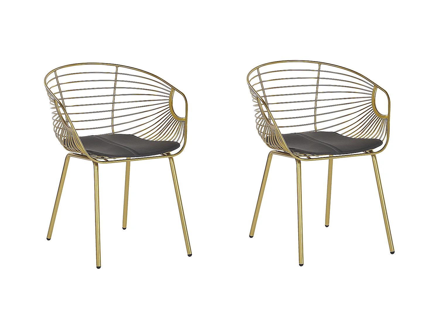 Lot de 2 chaises de salle à manger HOBACK Métal Doré