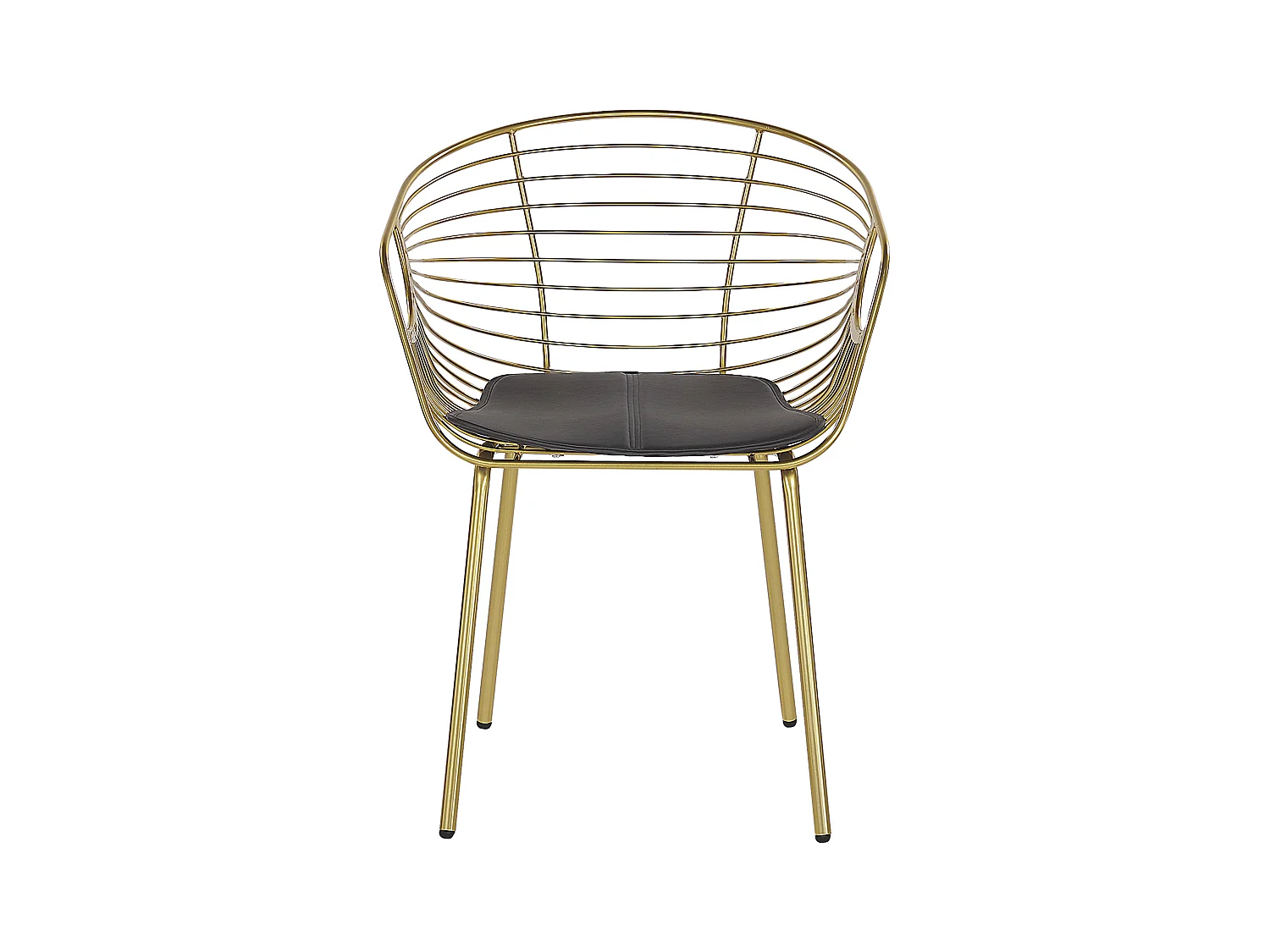 2er Set Essstuhl gold Metallic-Effekt Sitzpolster aus Kunstleder Hoback