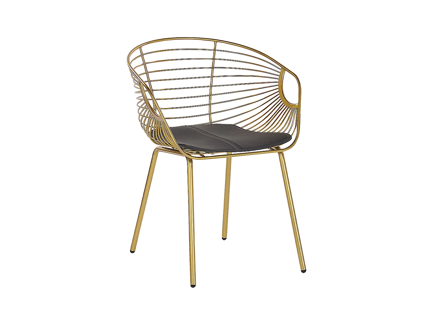 2er Set Essstuhl gold Metallic-Effekt Sitzpolster aus Kunstleder Hoback