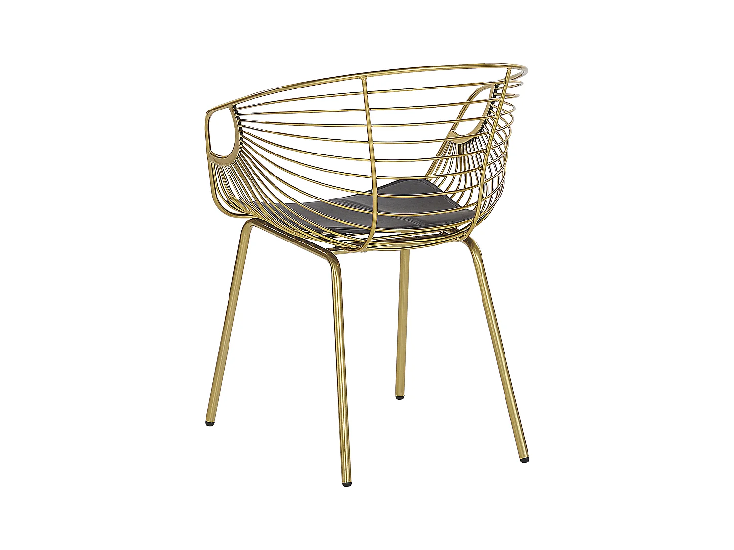 2er Set Essstuhl gold Metallic-Effekt Sitzpolster aus Kunstleder Hoback