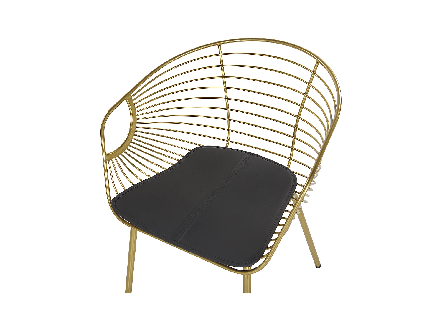 2er Set Essstuhl gold Metallic-Effekt Sitzpolster aus Kunstleder Hoback