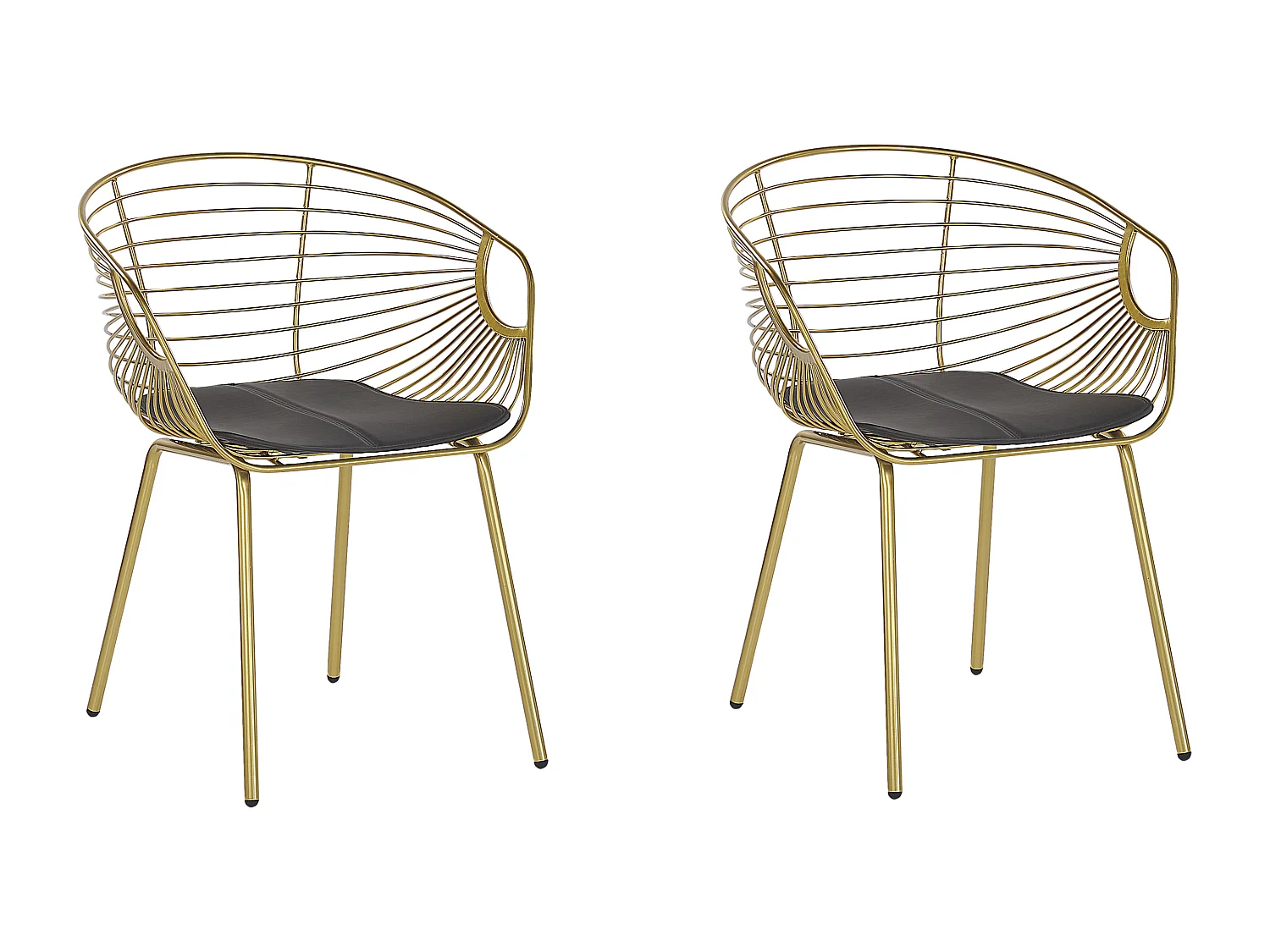Lot de 2 chaises de salle à manger HOBACK Métal Doré