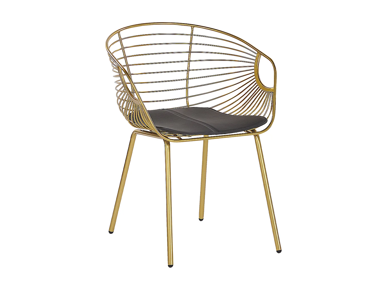 Lot de 2 chaises de salle à manger HOBACK Métal Doré