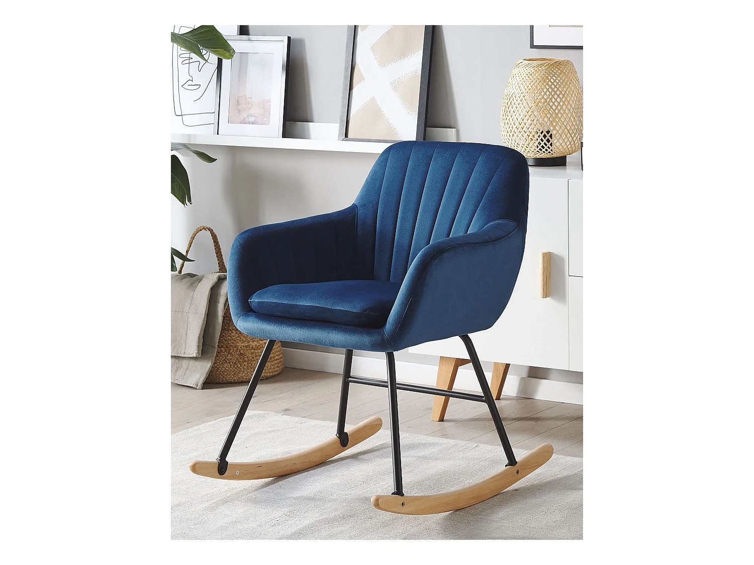 Schommelstoel LIARUM Fluweel Marineblauw