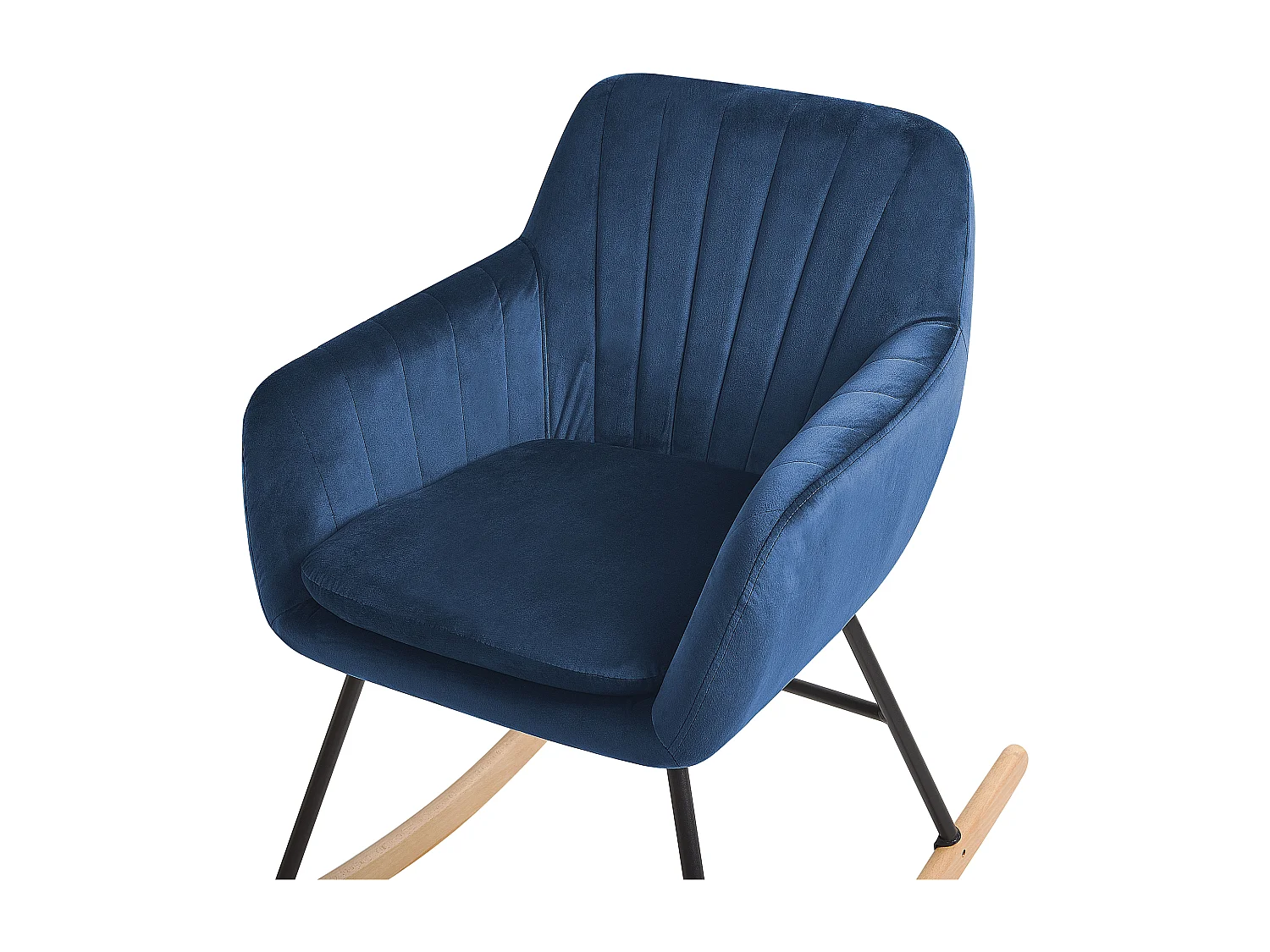 Fauteuil à bascule LIARUM Velours Bleu marine