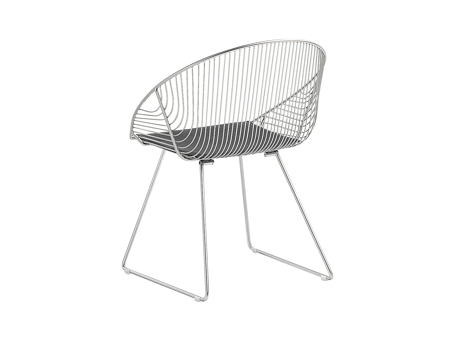 Lot de 2 chaises de salle à manger AURORA Métal Argenté