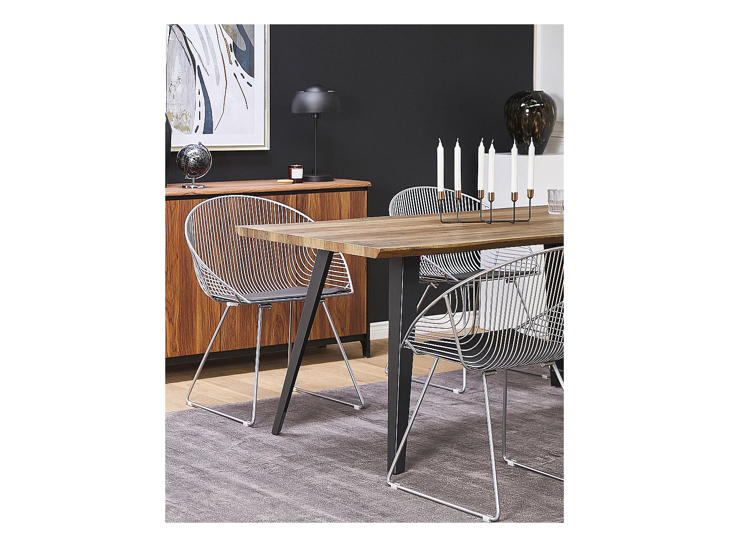 Set van 2 eetkamerstoelen AURORA Metaal Zilver