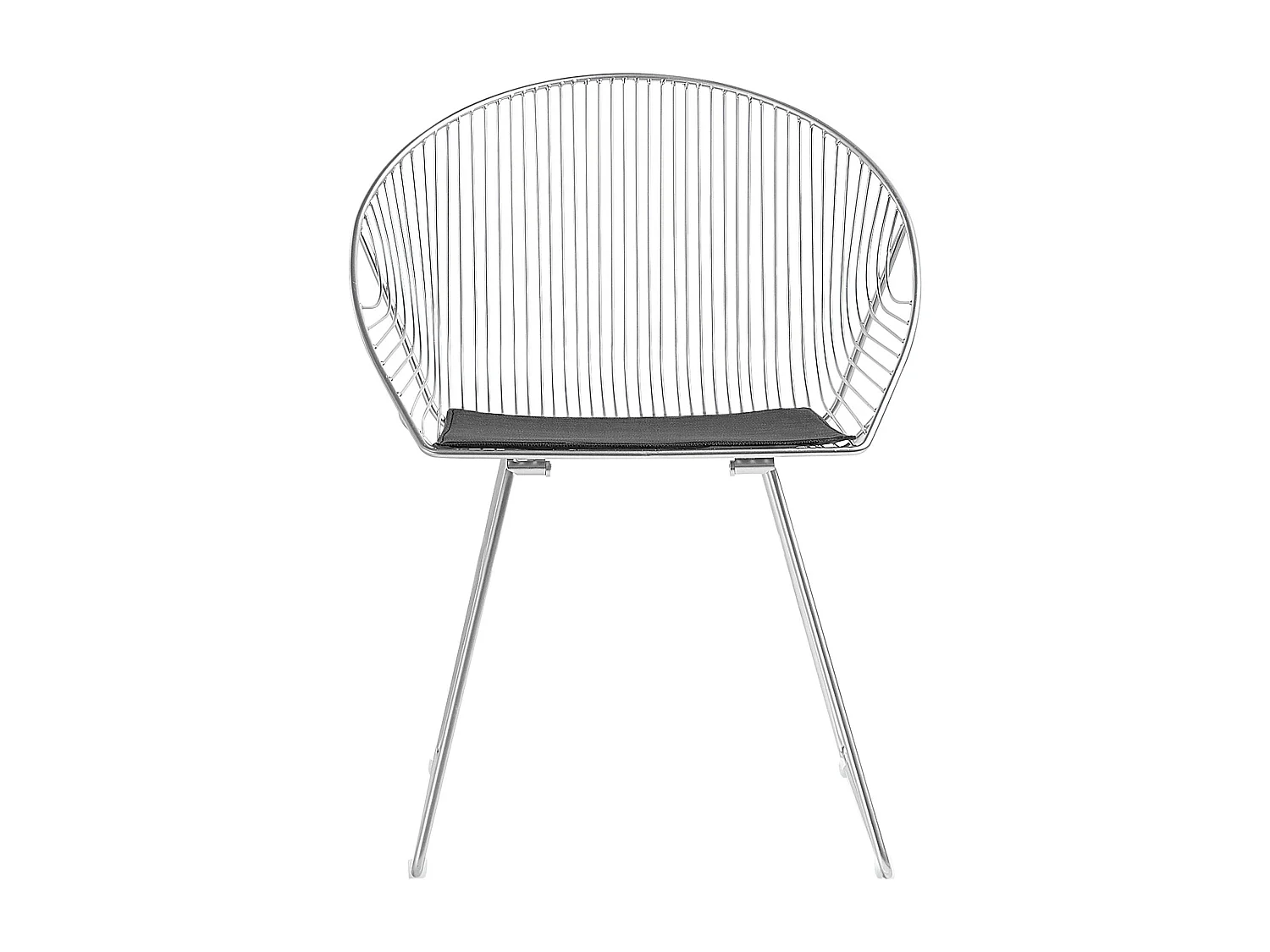 Lot de 2 chaises de salle à manger AURORA Métal Argenté