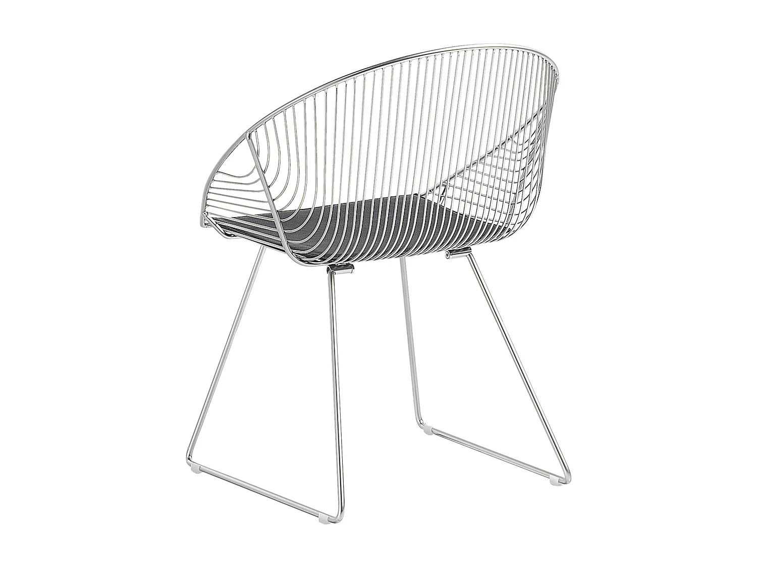 Lot de 2 chaises de salle à manger AURORA Métal Argenté