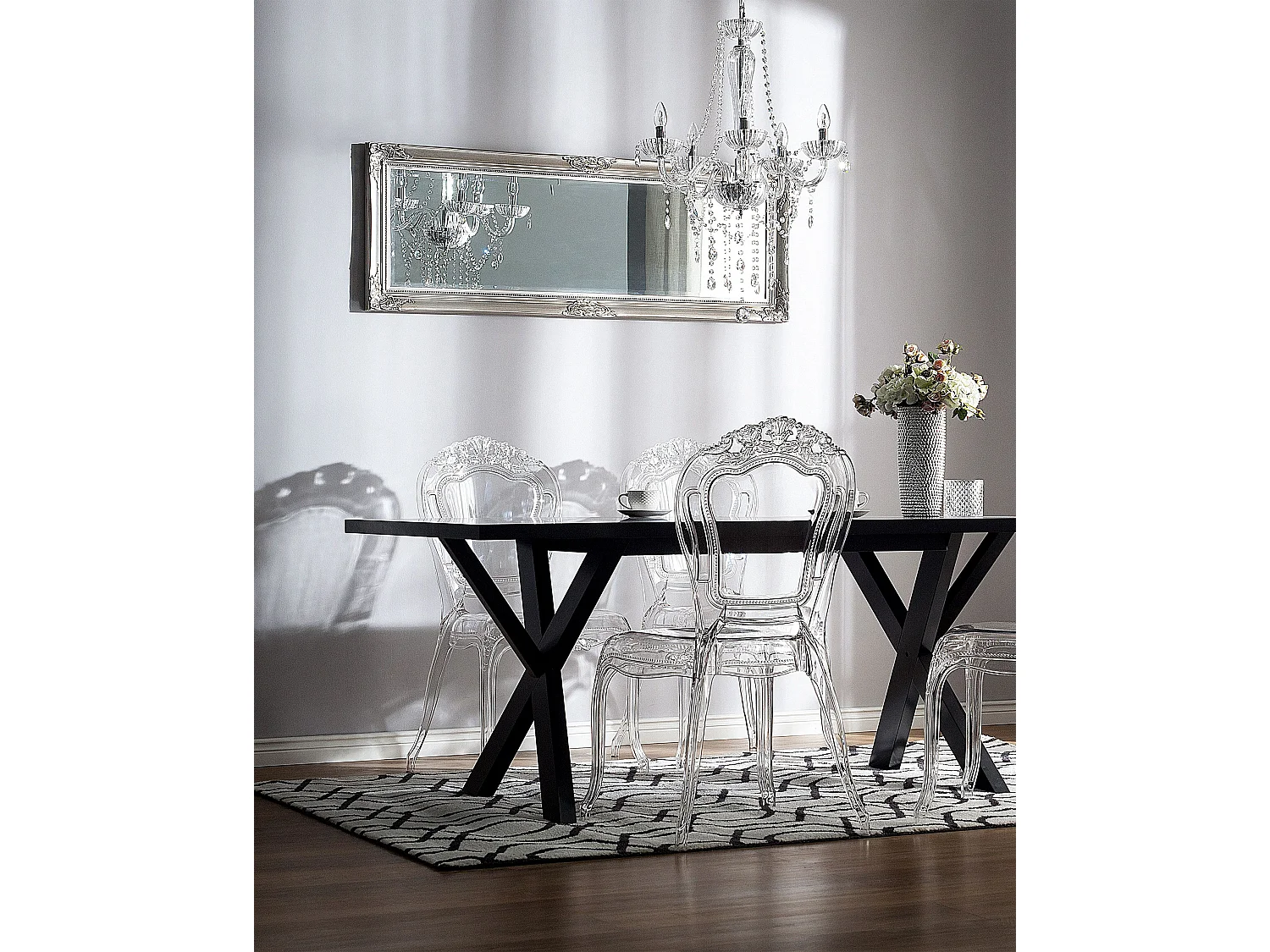 Conjunto de 2 cadeiras de jantar VERMONT Transparente