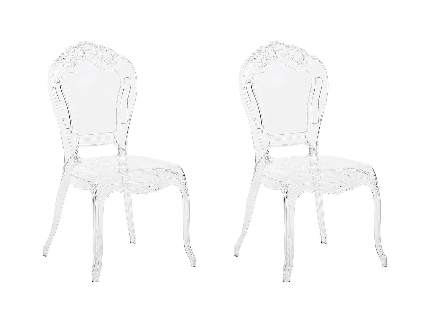 Lot de 2 chaises de salle à manger VERMONT Transparent