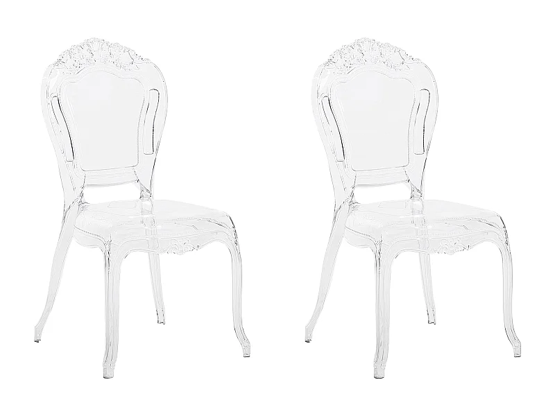 Lot de 2 chaises de salle à manger VERMONT Transparent