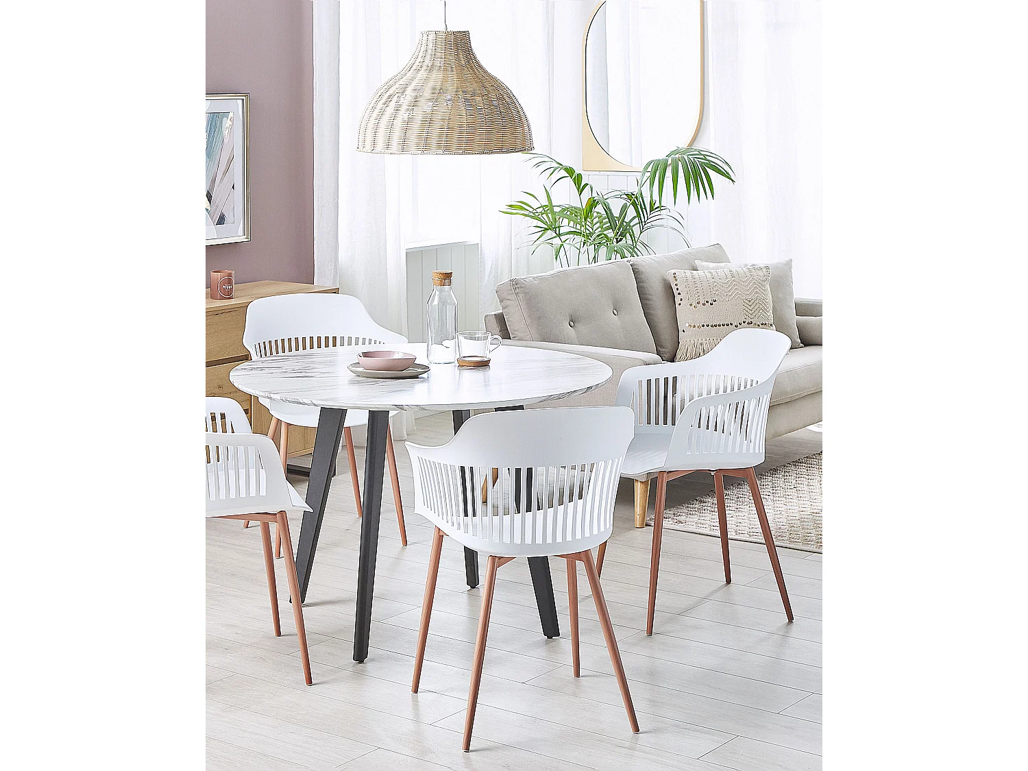 Lot de 2 chaises de salle à manger BERECA Blanc