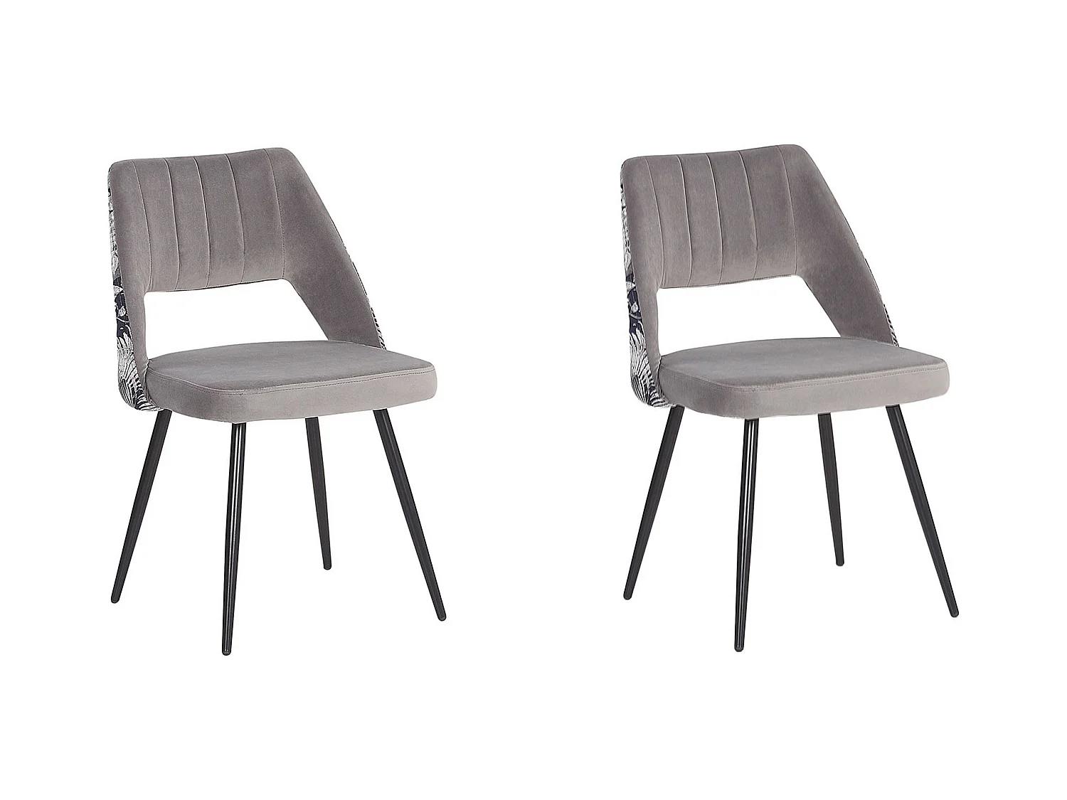 Lot de 2 chaises de salle à manger ANSLEY Velours Gris