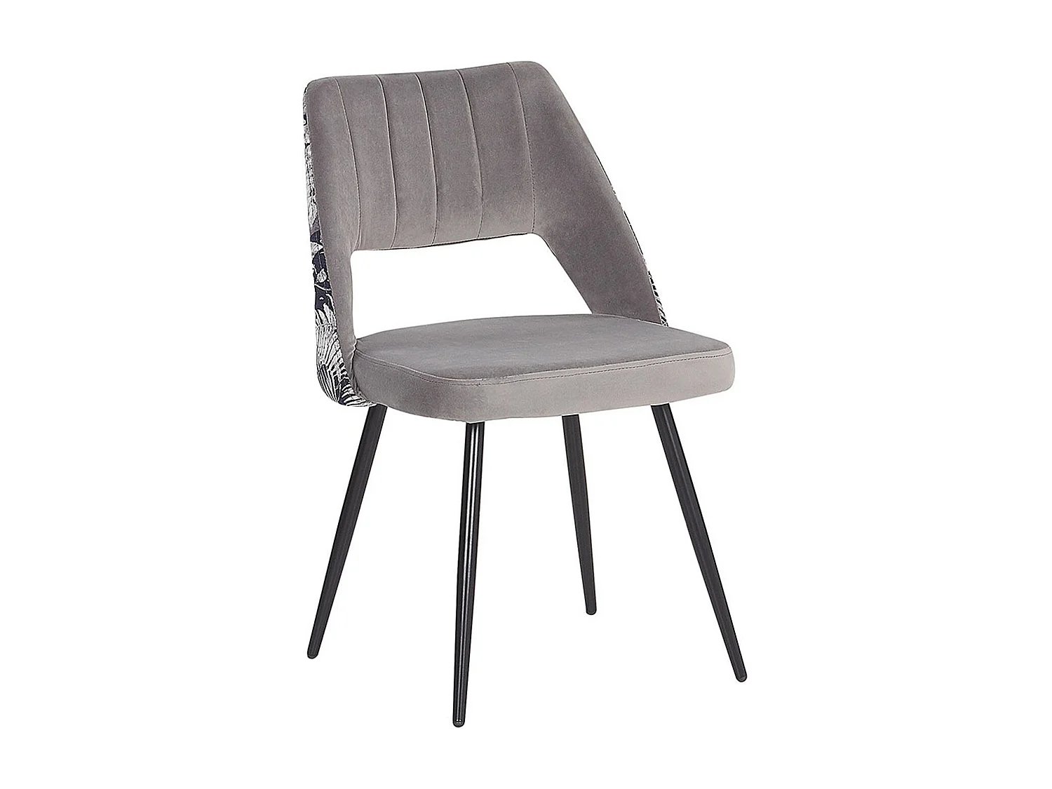 Esszimmerstuhl 2er Set ANSLEY Samtstoff Grau