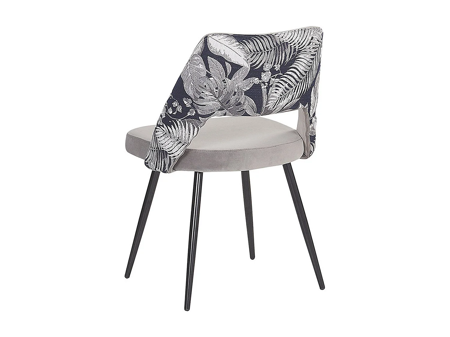 Esszimmerstuhl 2er Set ANSLEY Samtstoff Grau