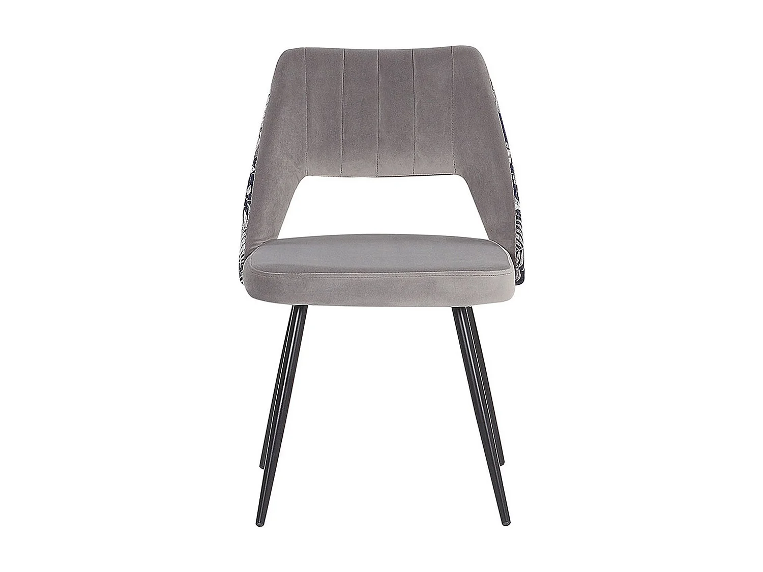 Esszimmerstuhl 2er Set ANSLEY Samtstoff Grau