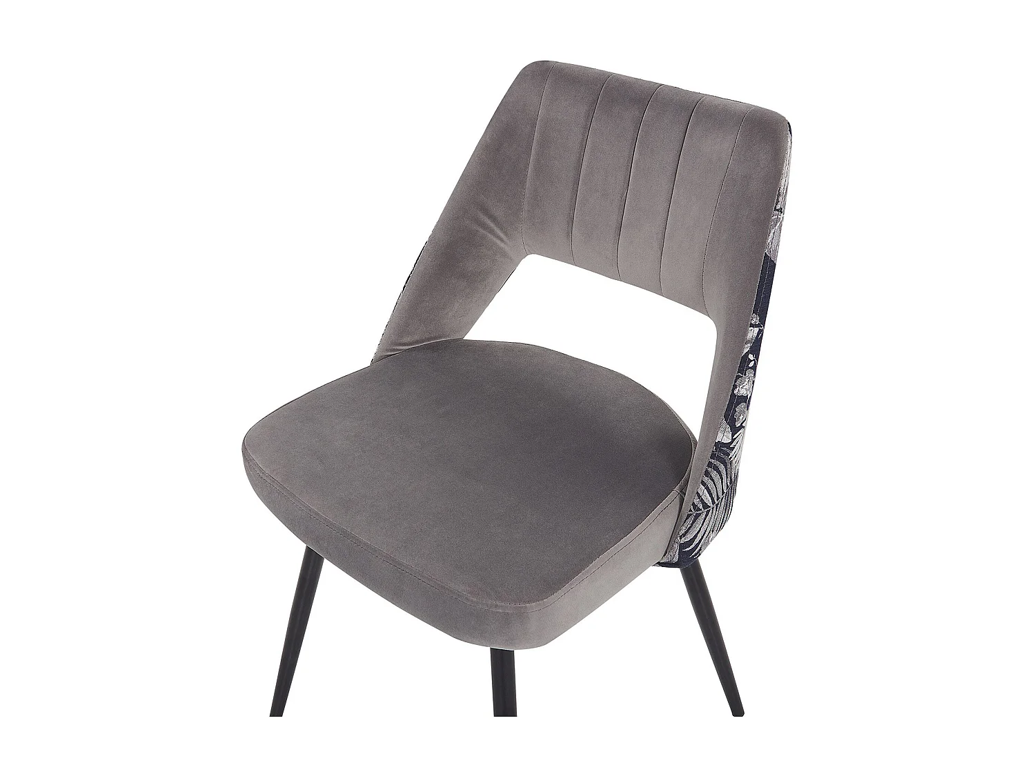 Esszimmerstuhl 2er Set ANSLEY Samtstoff Grau